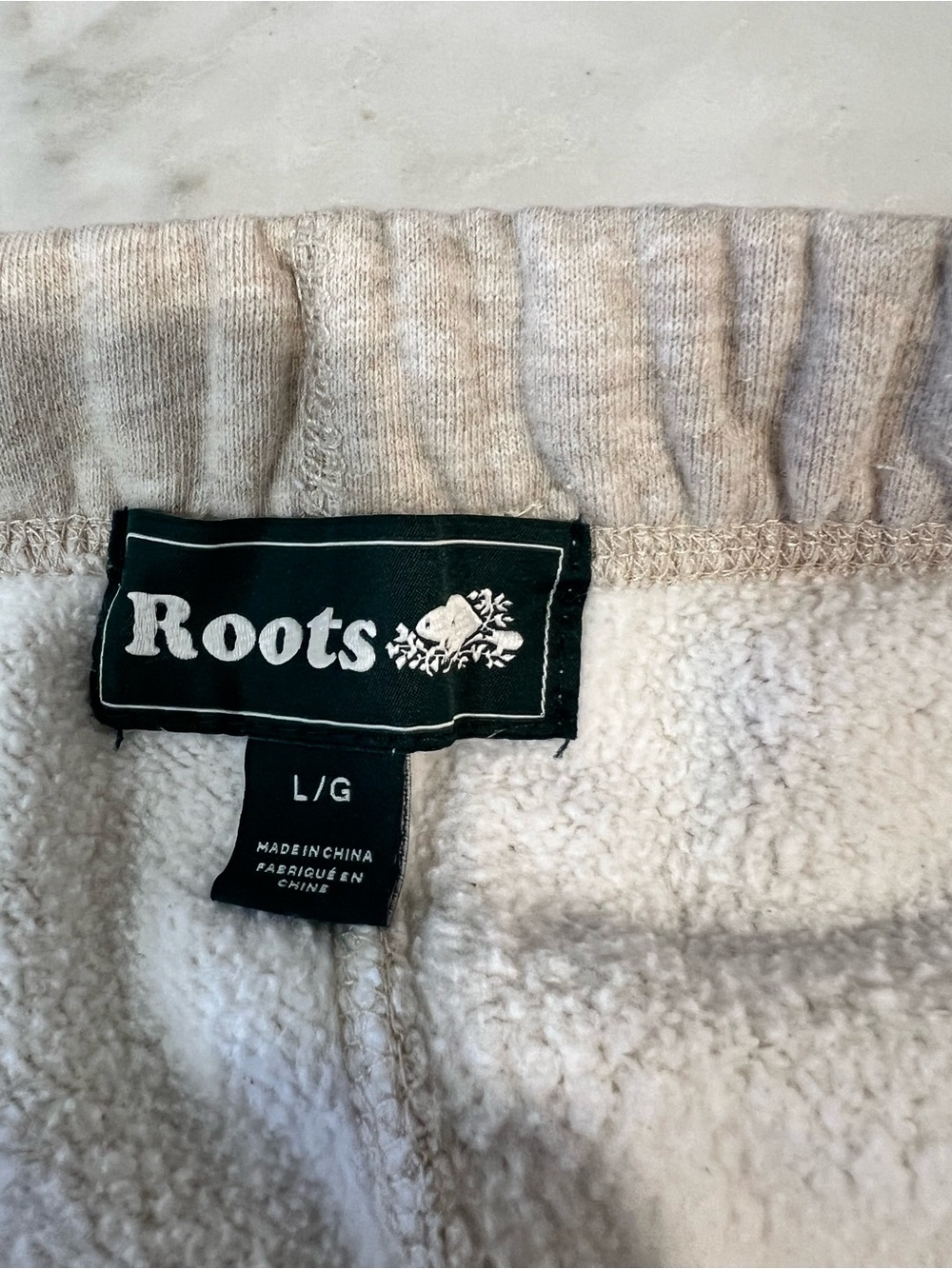 Roots Men’s Neutral Beige Sweatpants with White Drawstring - Picture 4 of 8